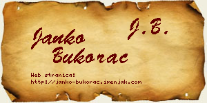 Janko Bukorac vizit kartica